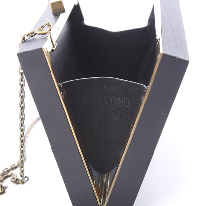 Valentino Garavani Wood Elephant Minaudiere Clutch Black 6 of 9