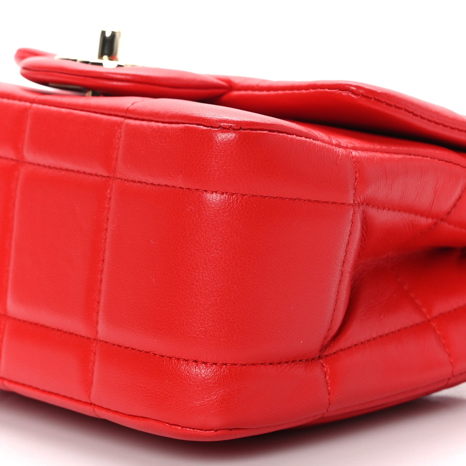 Chanel Lambskin Resin Crystal Square Quilted Monacoco Mini Flap Red 9 of 9