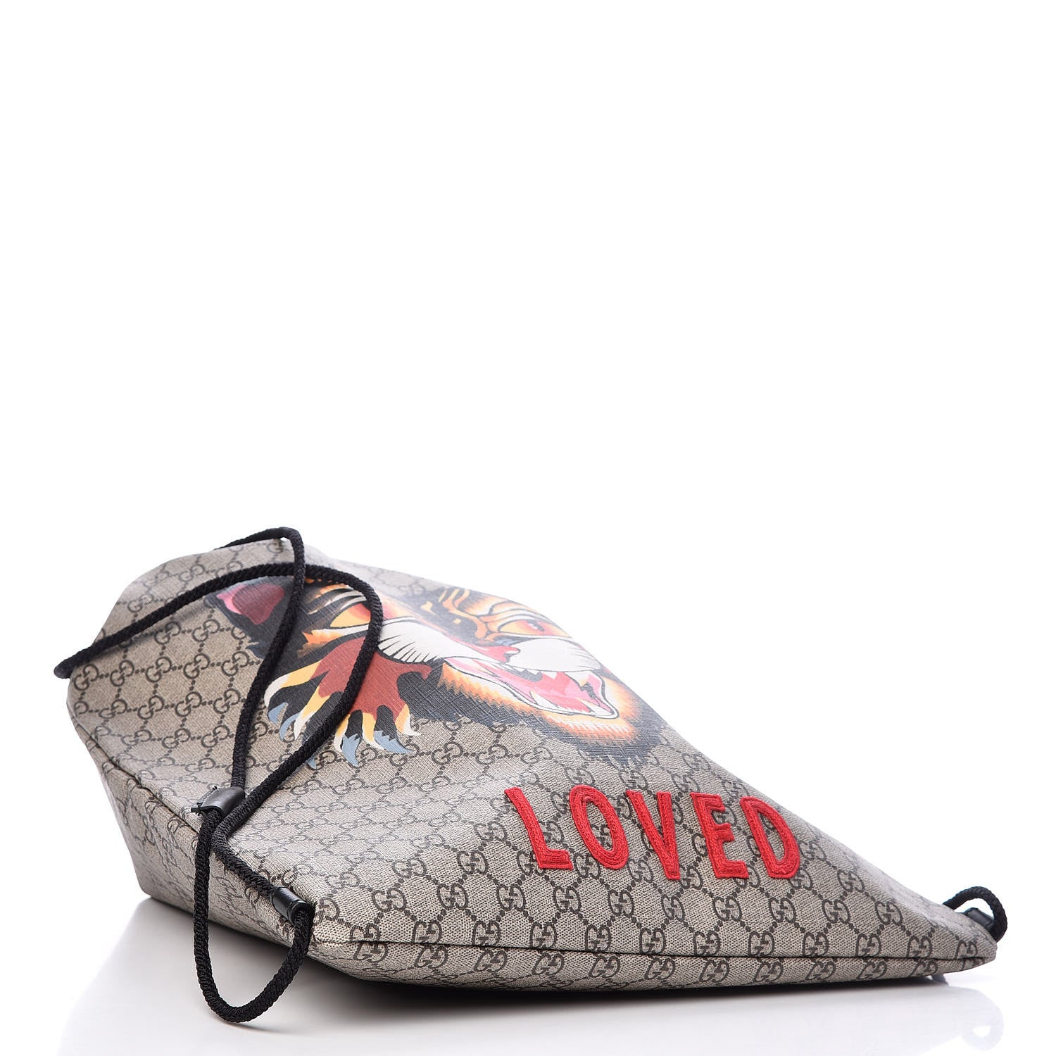 Gucci GG Supreme Monogram Angry Cat Drawstring Backpack 4 of 10