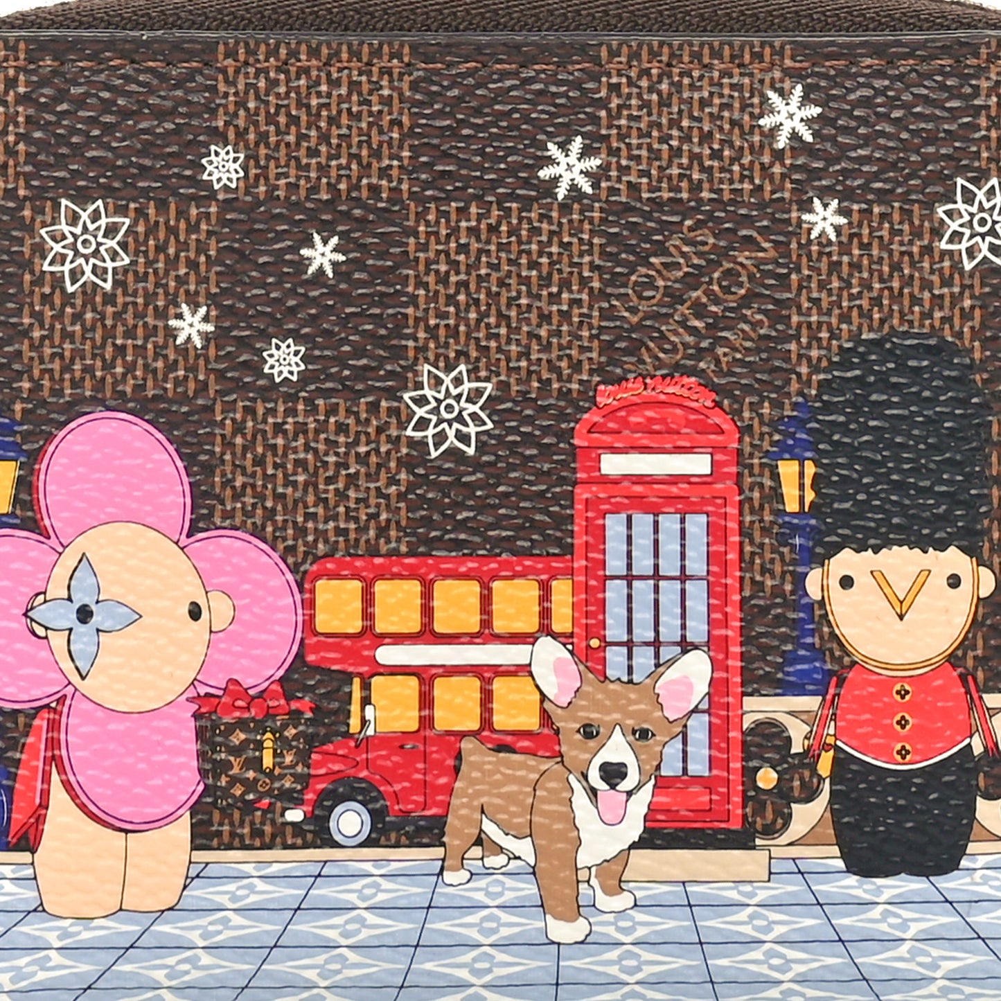 Damier Ebene 2021 Christmas Animation London Zippy Coin Purse Red