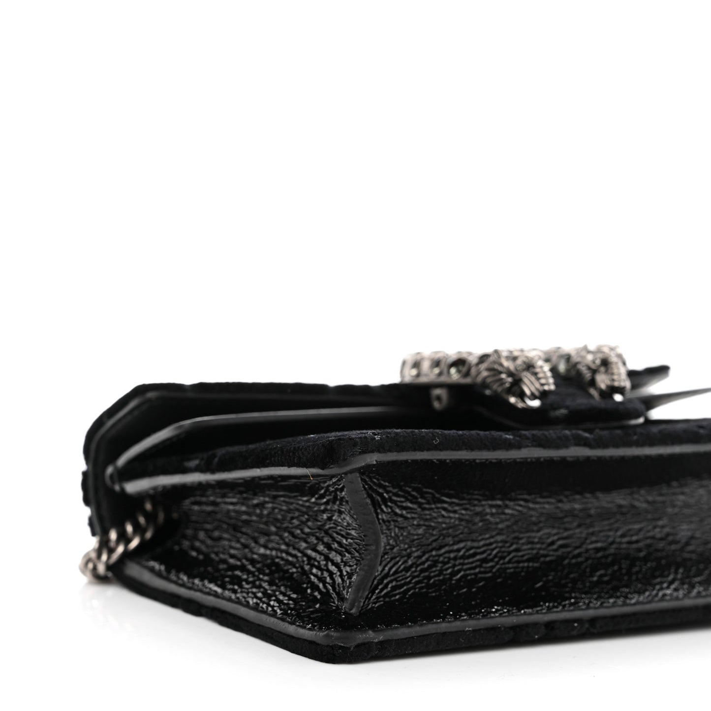 Velvet GG Monogram Super Mini Dionysus Shoulder Bag Black