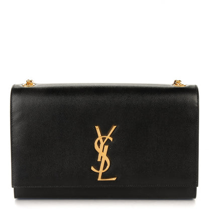 Saint Laurent Grain De Poudre Medium Classic Monogram Kate Satchel Black 1 of 7