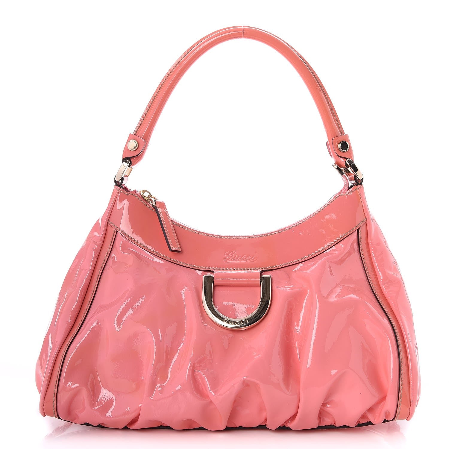 Gucci Patent Medium D Gold Hobo Bag Pink 1 of 7