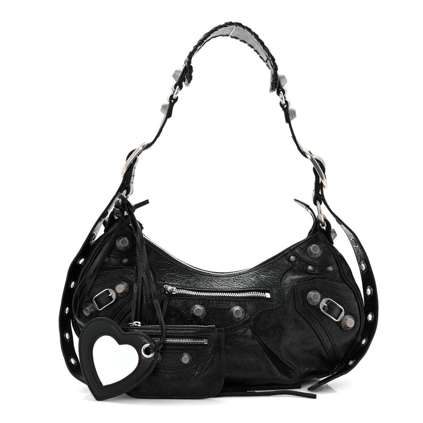 Agneau Arena Small Le Cagole Shoulder Bag Black