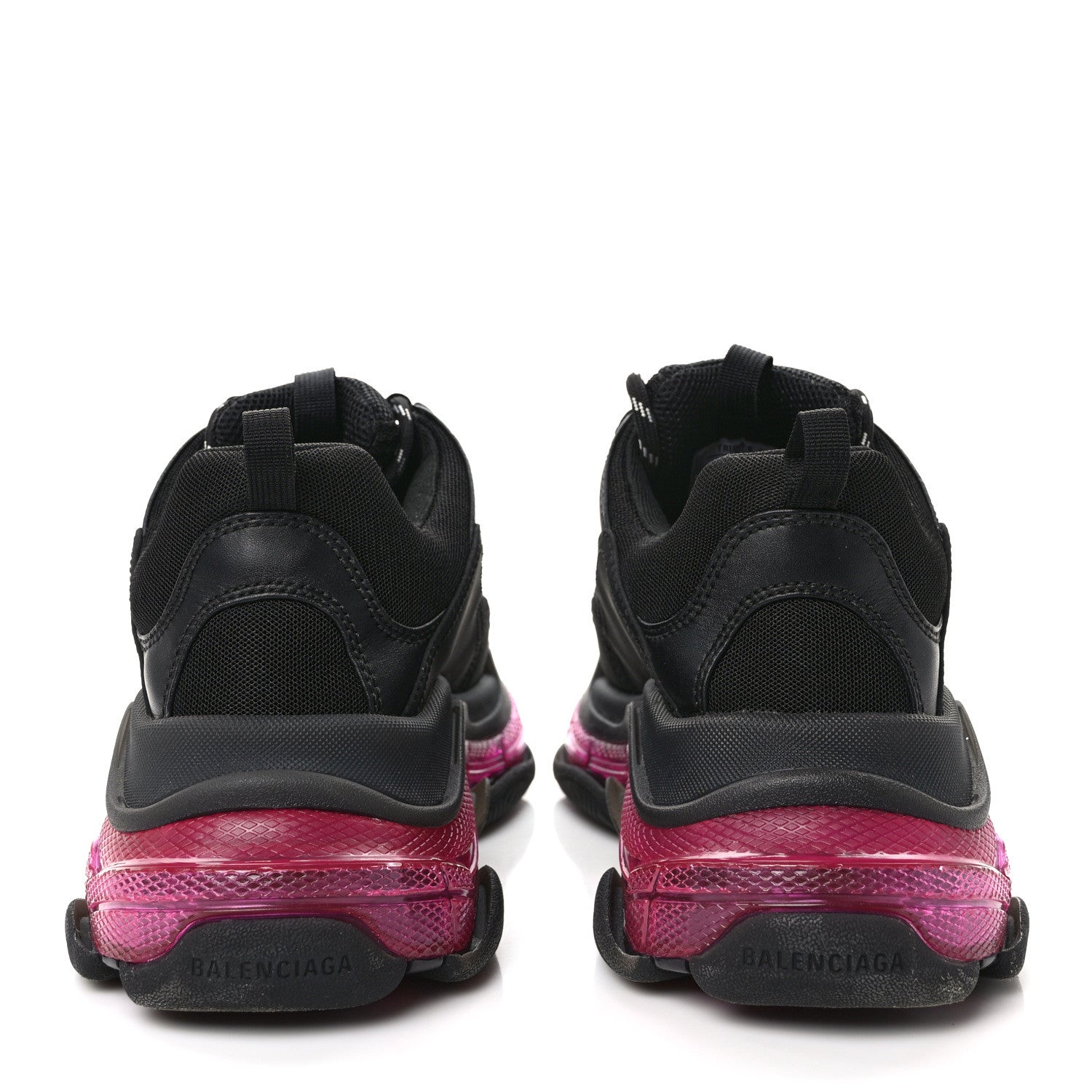 Balenciaga Fabric Mesh Clear Sole Mens Triple S Sneakers 44 Black Pink Neon 5 of 9