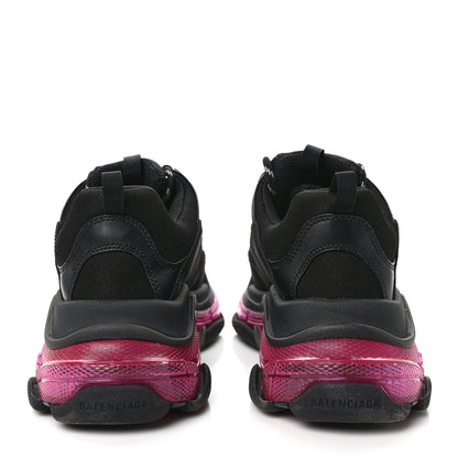 Balenciaga Fabric Mesh Clear Sole Mens Triple S Sneakers 44 Black Pink Neon 5 of 9