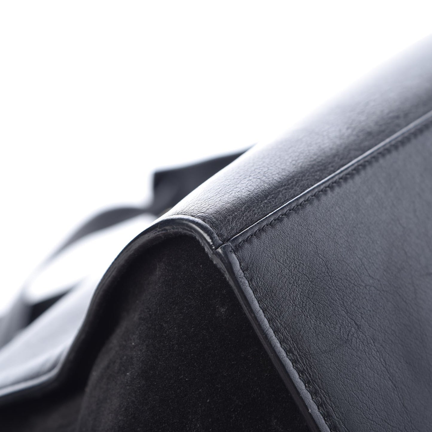 Crocodile Embossed Calfskin Suede Medium Trapeze Black