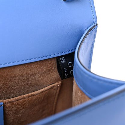 Gucci Vitello Fontanella Web Mini Sylvie Top Handle Bag Clear Sky Blue 8 of 11