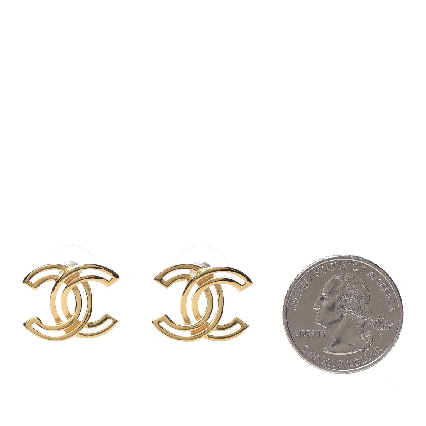 Metal Obazine CC Earrings Gold