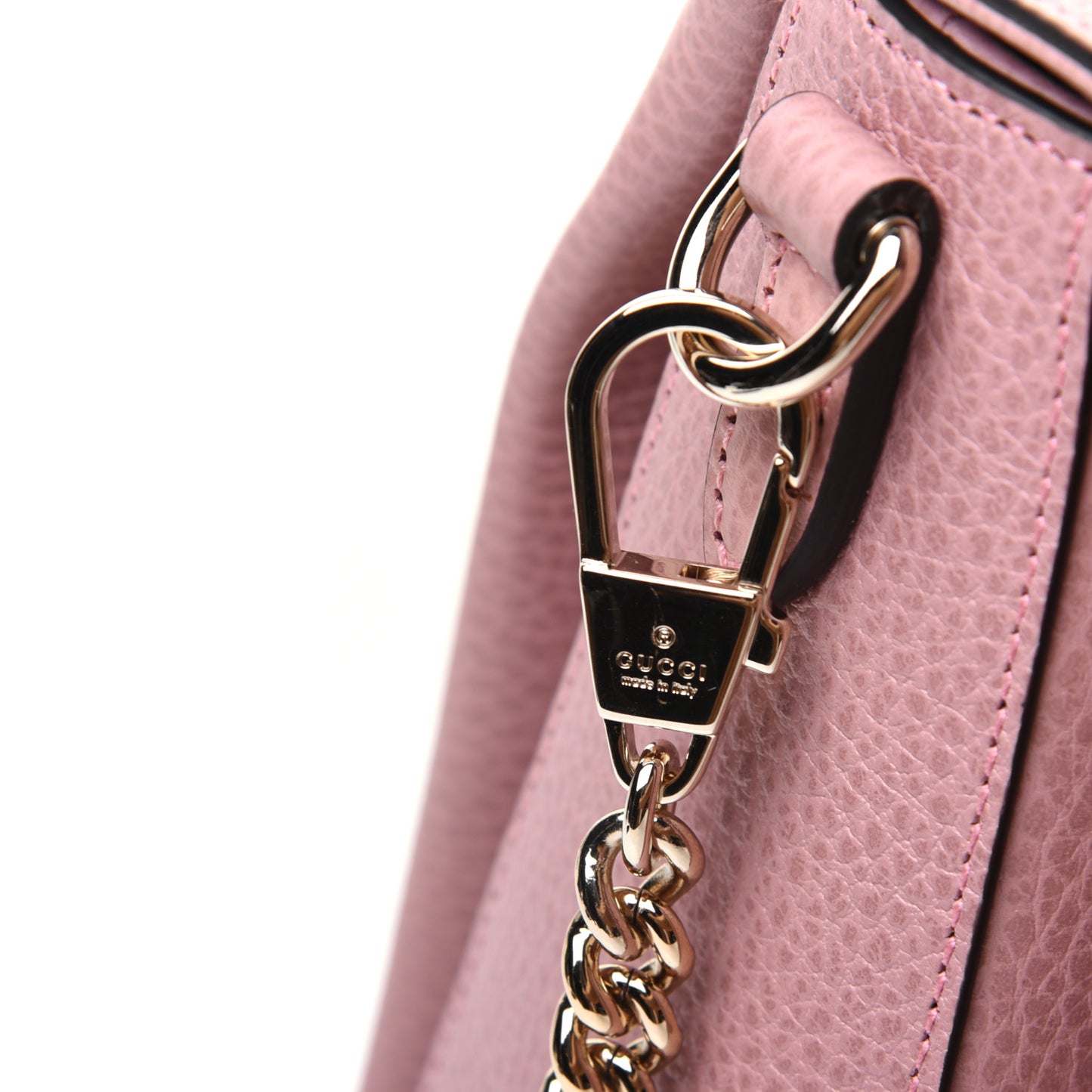 Dollar Calfskin Interlocking G Top Handle Shoulder Bag Soft Pink