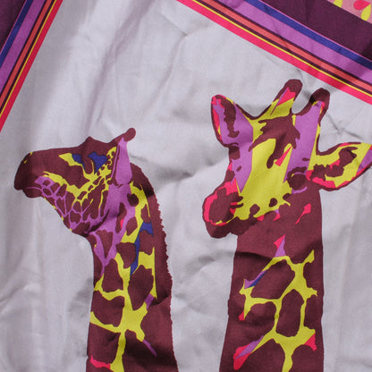 Louis Vuitton Silk Leopard Giraffe Pompons Square Scarf 1 of 6