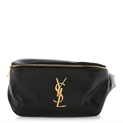 Saint Laurent Grain De Poudre Monogram Belt Bag Black 1 of 11