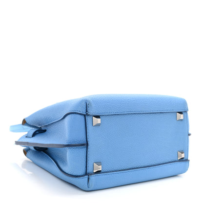 MCM Grained Calfskin Mini Milla Tote Tile Blue 3 of 7