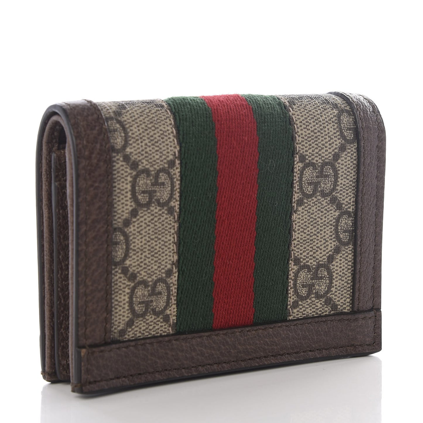GG Supreme Monogram Web Ophidia Card Case Beige New Acero