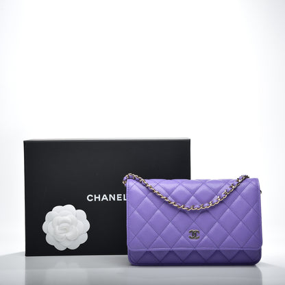 Chanel Caviar Quilted Wallet On Chain WOC Purple 9 of 9