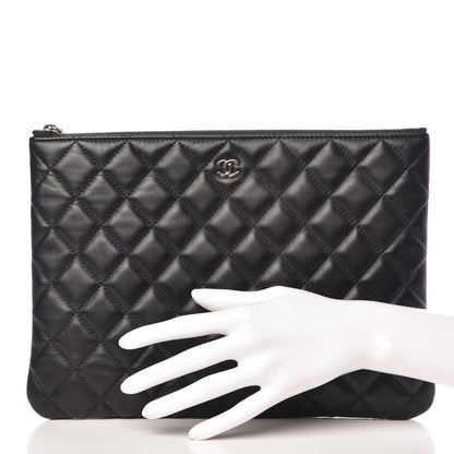 Chanel Lambskin Quilted Medium Cosmetic Case Black 2 of 9