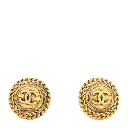 Chanel Round CC Clip On Earrings Gold 1 of 4