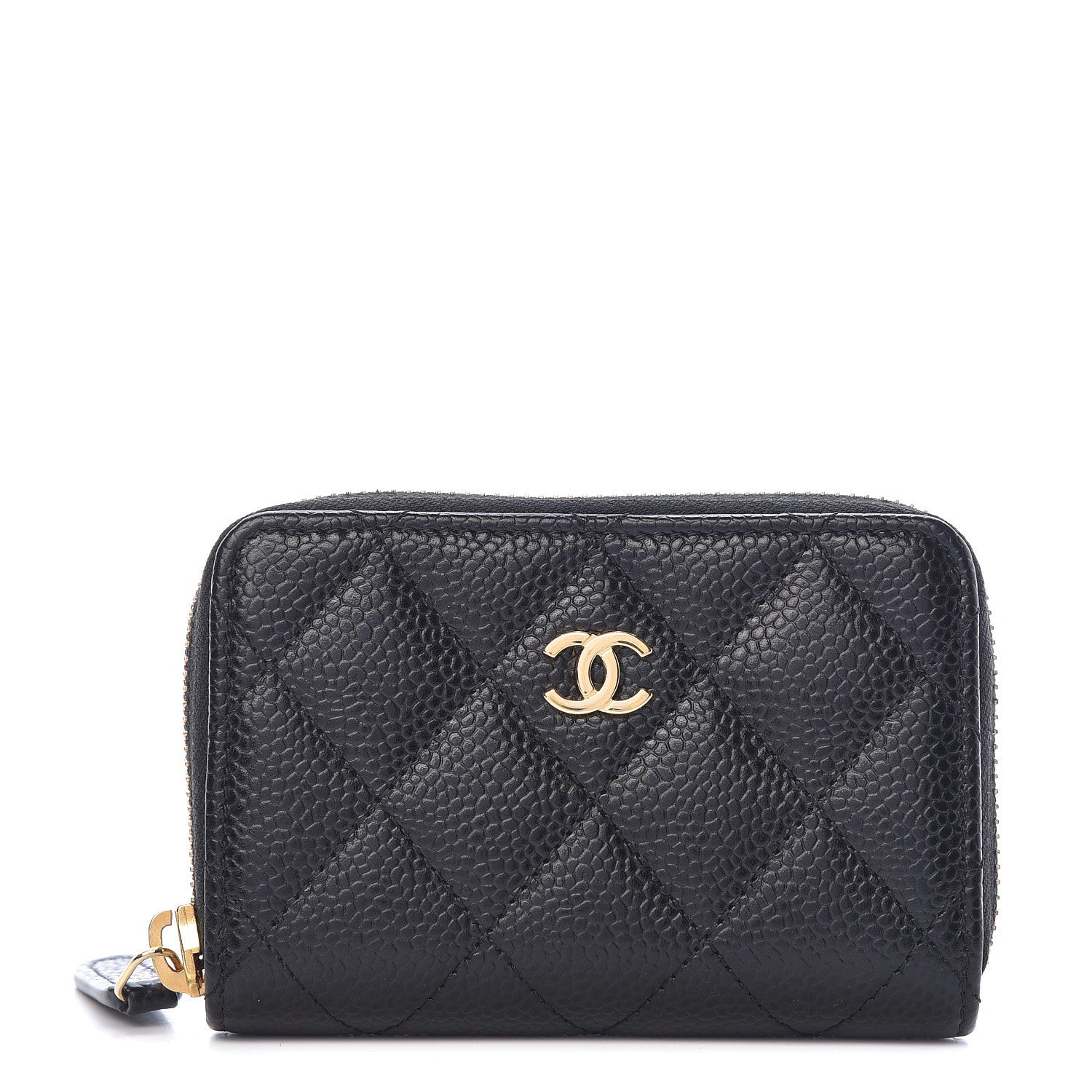 Chanel Caviar Quilted Zip Coin Purse Black 1 of 7