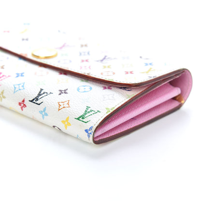 Louis Vuitton Monogram Multicolor Sarah Wallet White Litchi 8 of 9