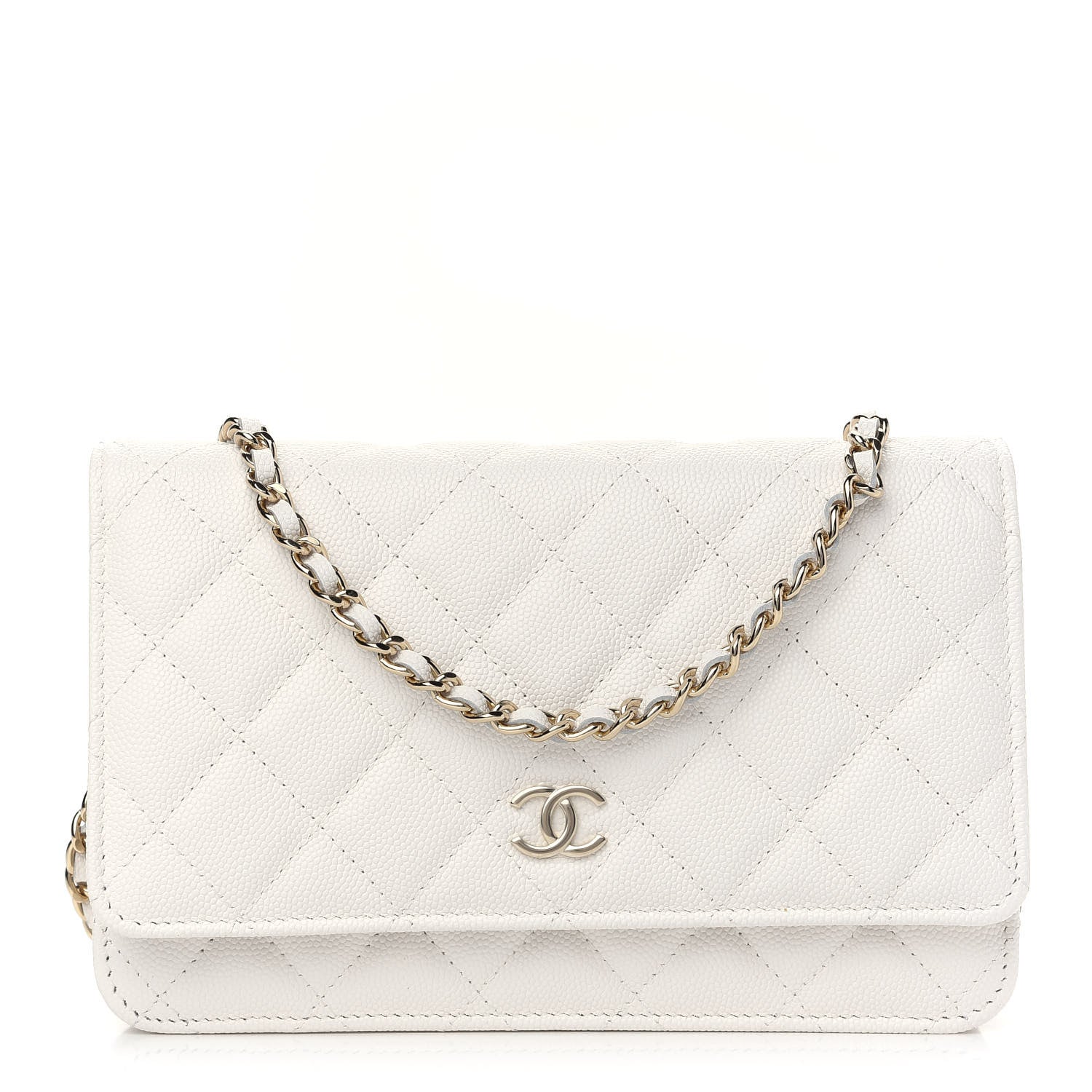 Chanel Caviar Quilted Wallet On Chain WOC White 1 of 9
