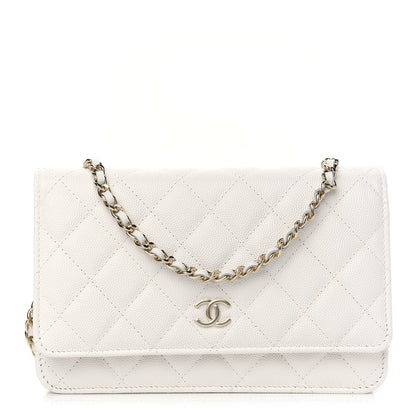 Chanel Caviar Quilted Wallet On Chain WOC White 1 of 9