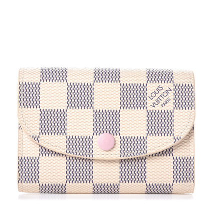 Louis Vuitton Damier Azur Rosalie Coin Purse Rose Ballerine 1 of 8