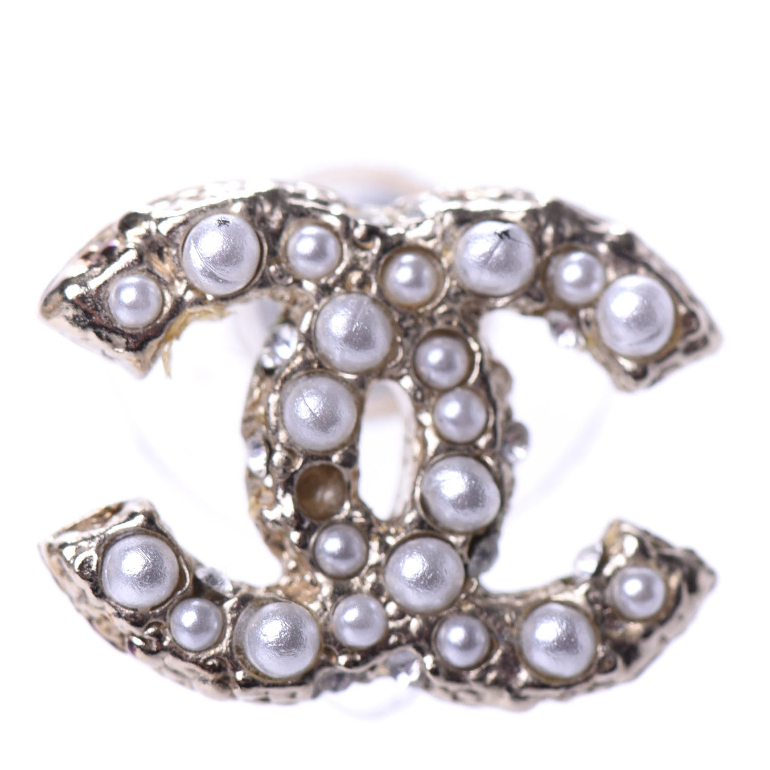Chanel Pearl CC Earrings Light Gold 5 of 6