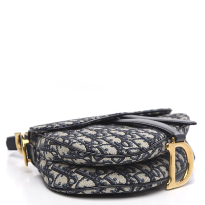 Christian Dior Oblique Saddle Bag Blue 4 of 10