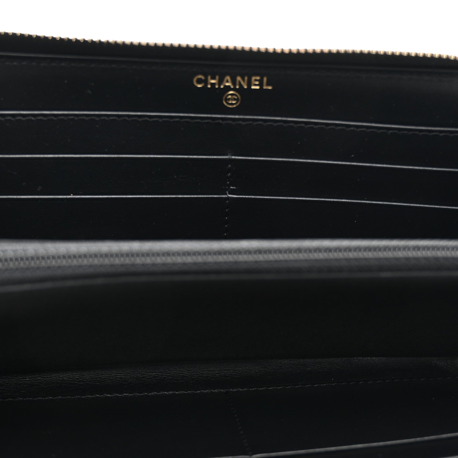 Chanel Caviar Quilted Filigree Zip Around Wallet Black 5 of 8