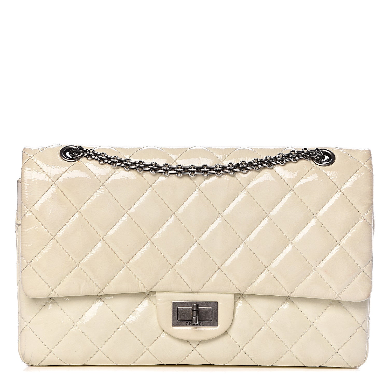 Chanel Distressed Patent Quilted 2.55 Reissue Flap 227 White 1 of 19