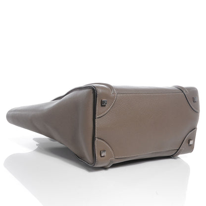Celine Drummed Calfskin Mini Luggage Bag Souris 4 of 10