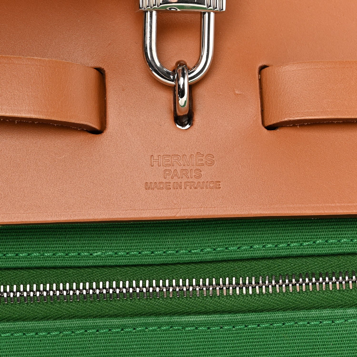 Hermes Vache Hunter Toile Herbag Zip 39 MM Cactus Natural 7 of 12