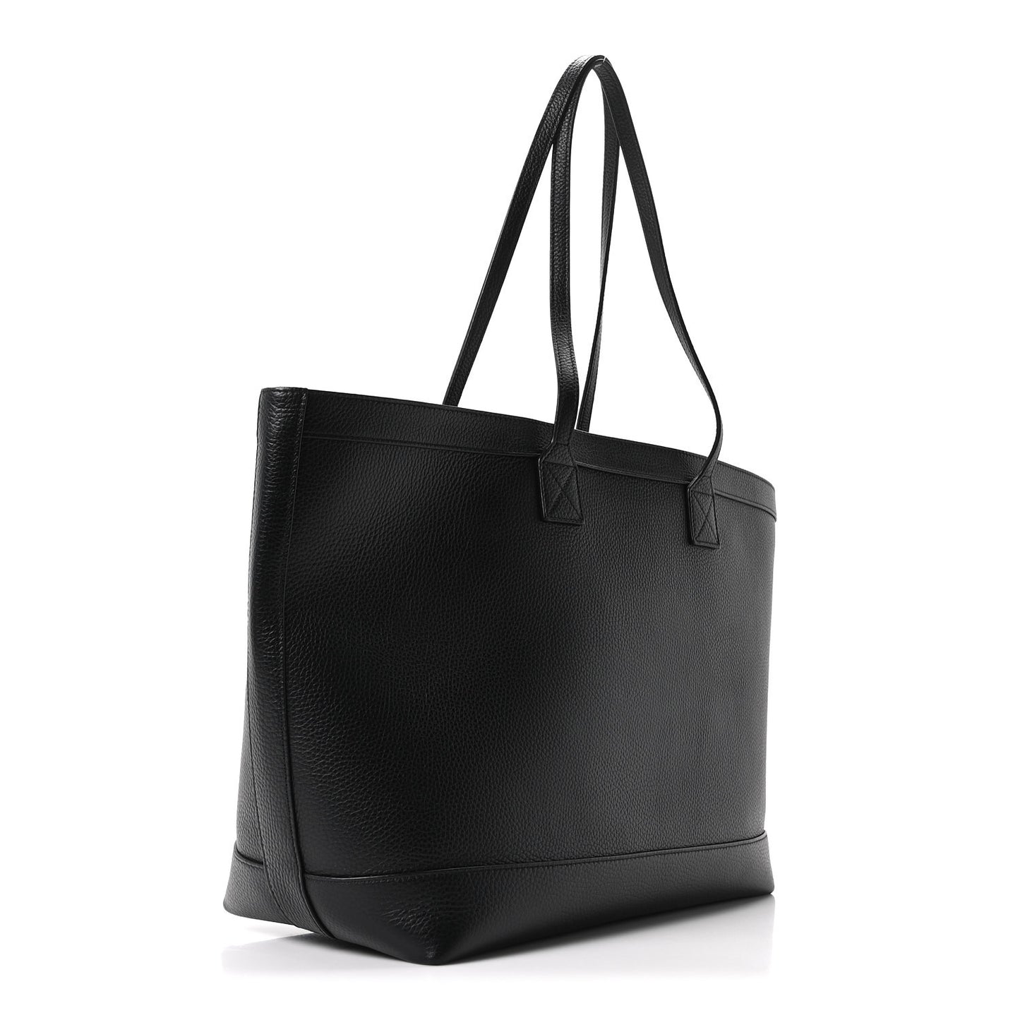 Grainy Calfskin Medium London Tote Bag Black
