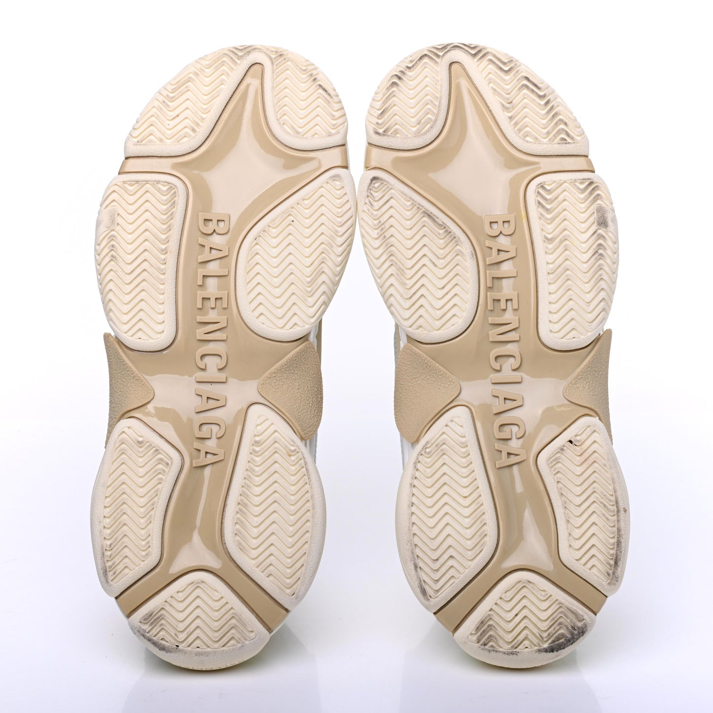 Fabric Mesh Womens Triple S Sneakers 38 White