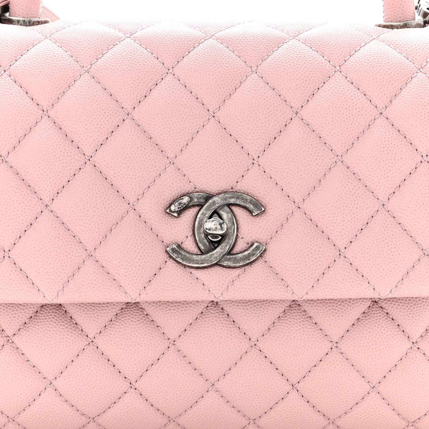 Chanel Caviar Quilted Small Coco Handle Flap Light Pink 8 of 10