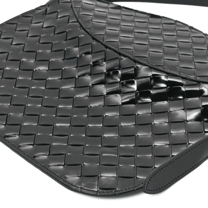 Bottega Veneta Patent Intrecciato Shoulder Bag Black 10 of 10