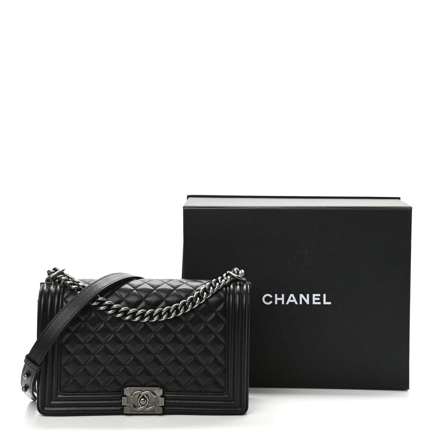 Caviar Quilted New Medium Boy Flap Black