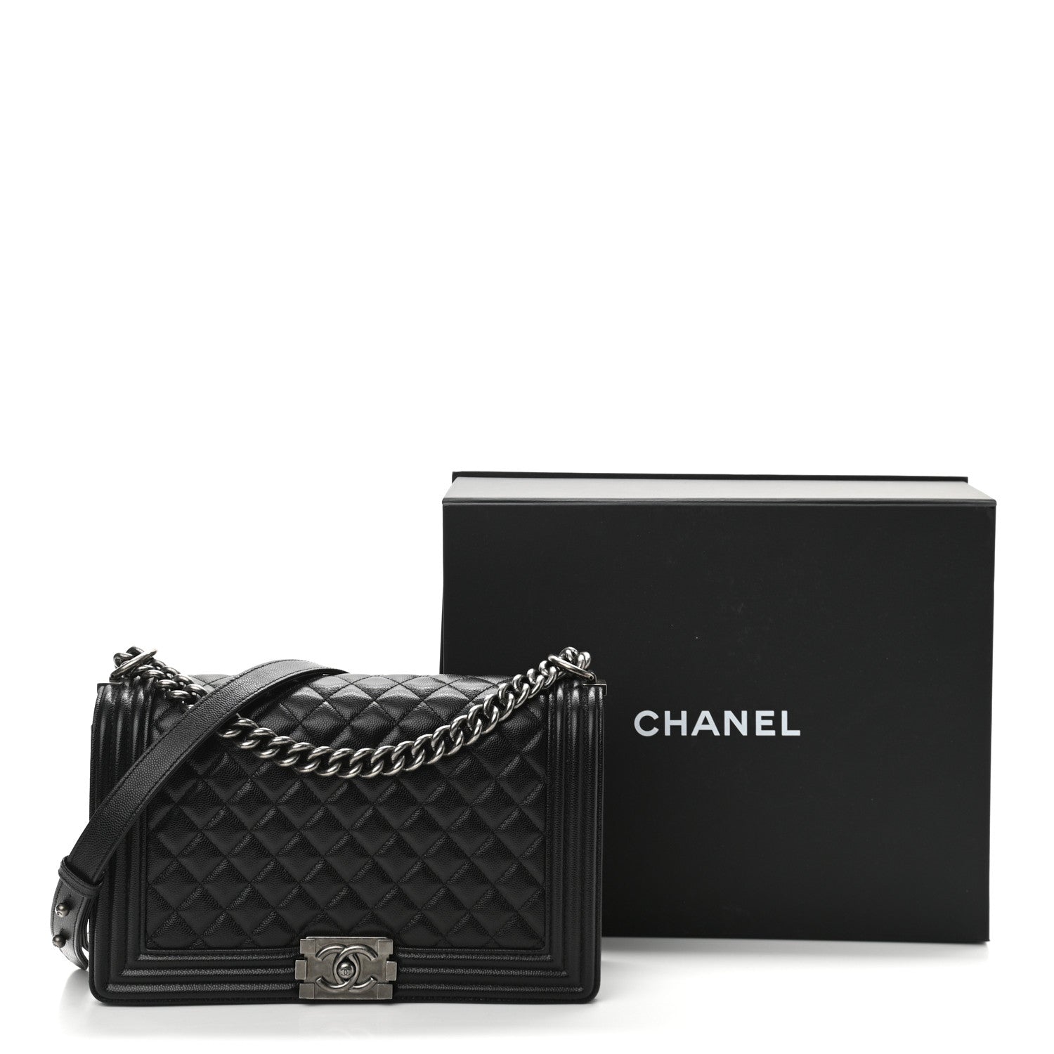 Chanel Caviar Quilted New Medium Boy Flap Black 11 of 11