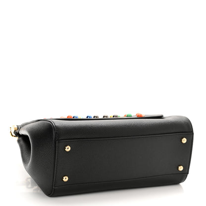 Dolce & Gabbana Dauphine Medium DG Family Patch Miss Sicily Satchel Black 4 of 11