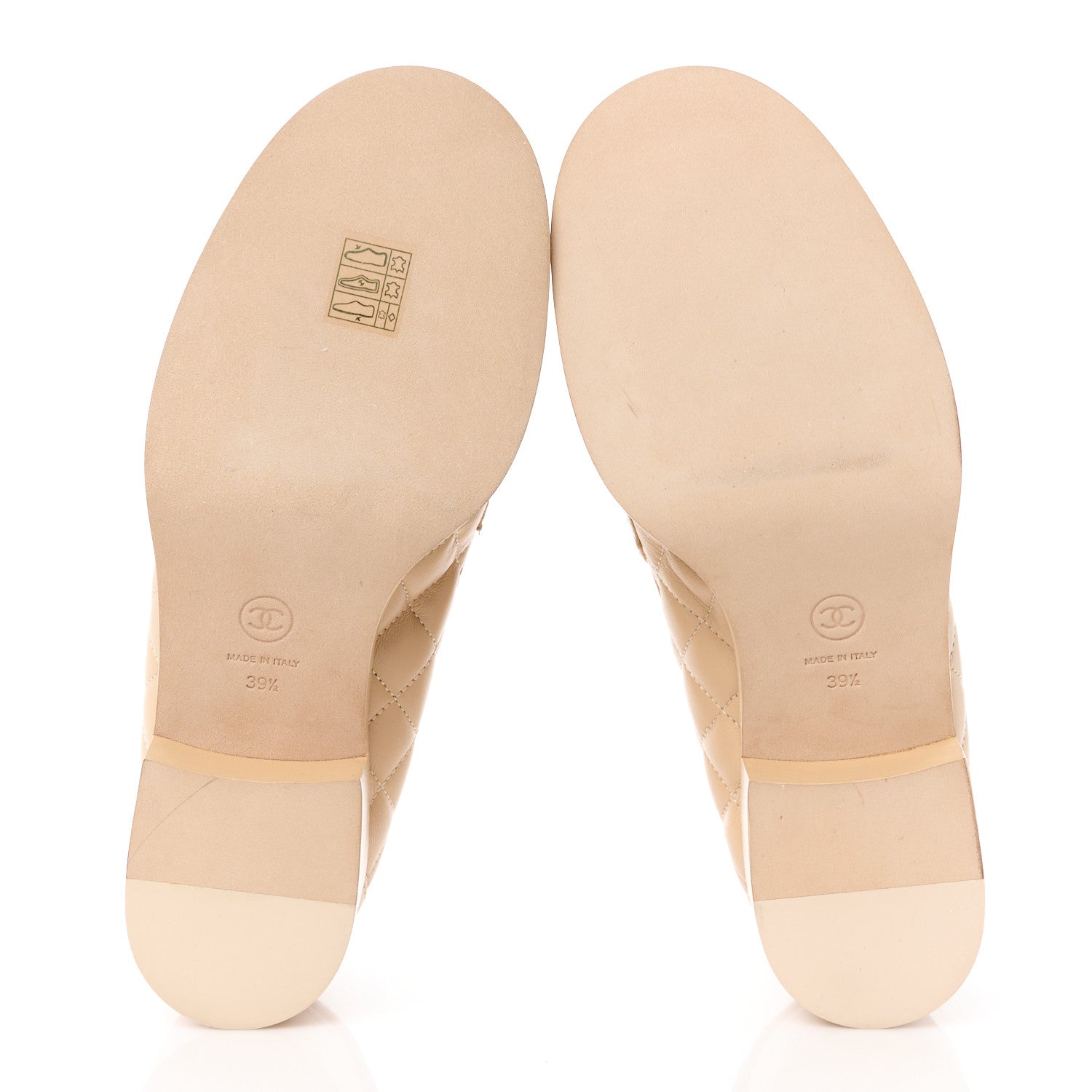Chanel Lambskin Quilted CC Heart Loafers 37 Beige 39.5 Beige 5 of 9