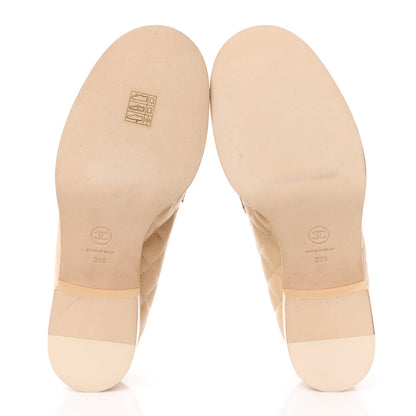 Chanel Lambskin Quilted CC Heart Loafers 37 Beige 39.5 Beige 5 of 9