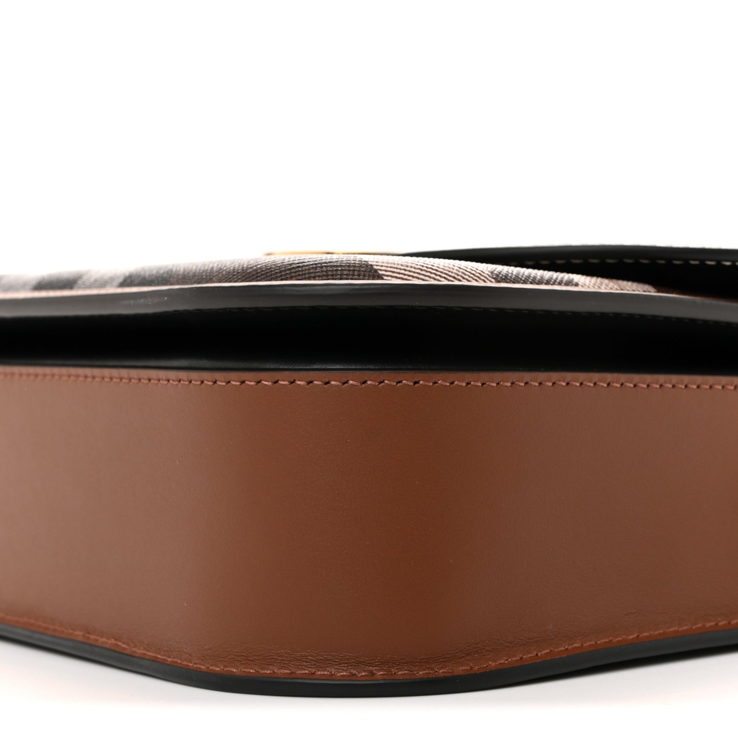E-Canvas Check Calfskin Medium Elizabeth Bag Dark Birch Brown