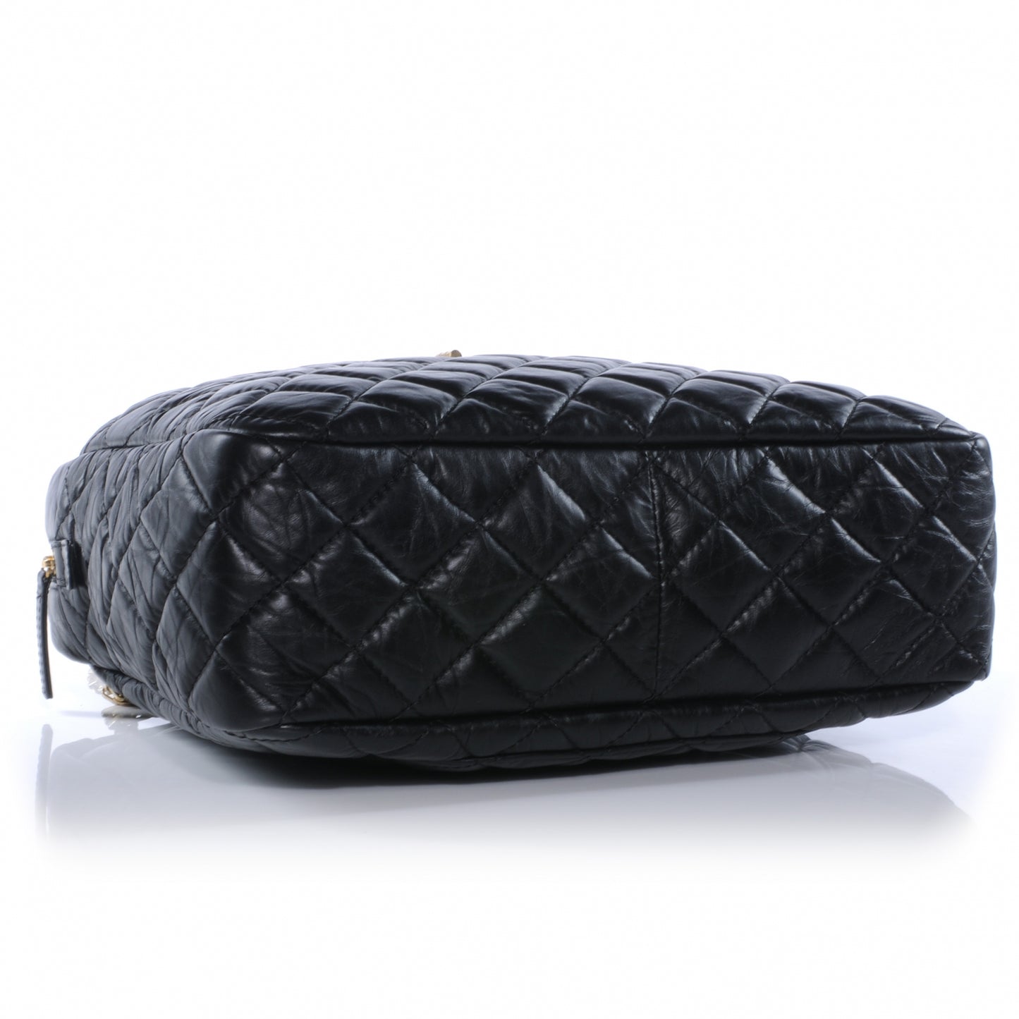 Aged Calfskin Quilted Large Reissue Camera Case Black