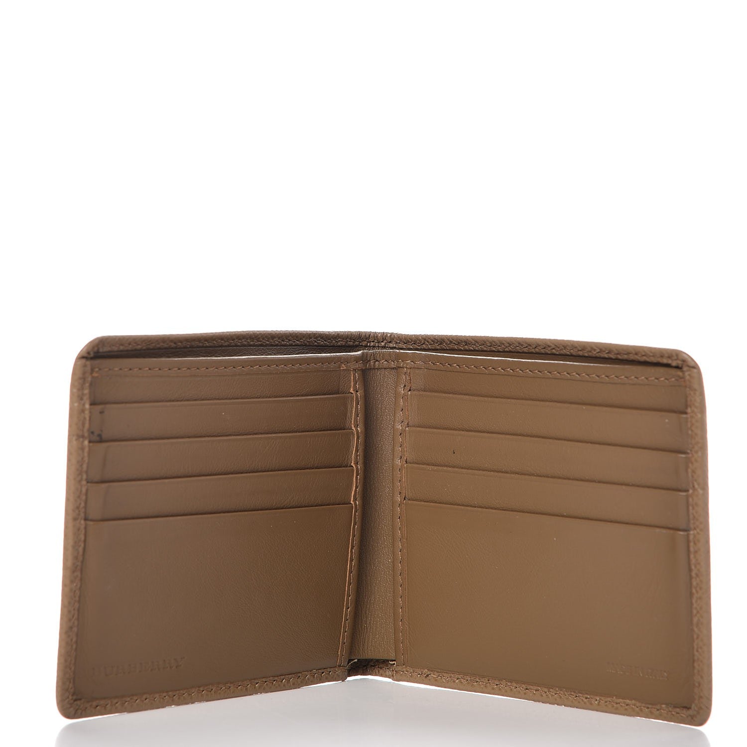 Burberry London Grainy Check Embossed Billfold Wallet Camel 5 of 9