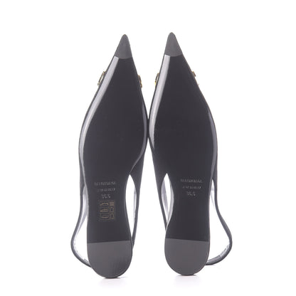 Balenciaga Velvet BB Knife Pointy Toe Slingback Flats 36.5 Black 6 of 11