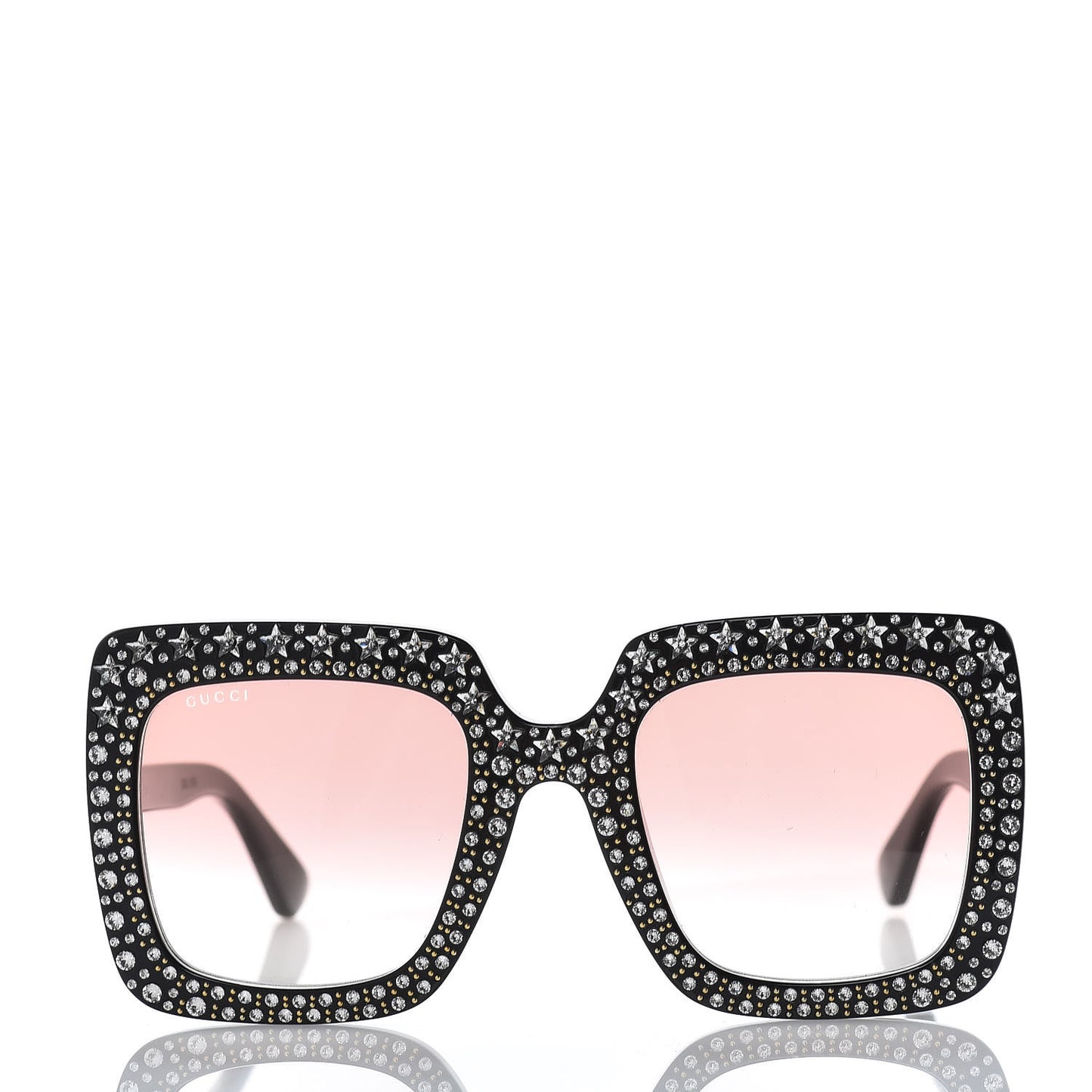 Acetate Crystal Oversize Sunglasses GG0148S Black
