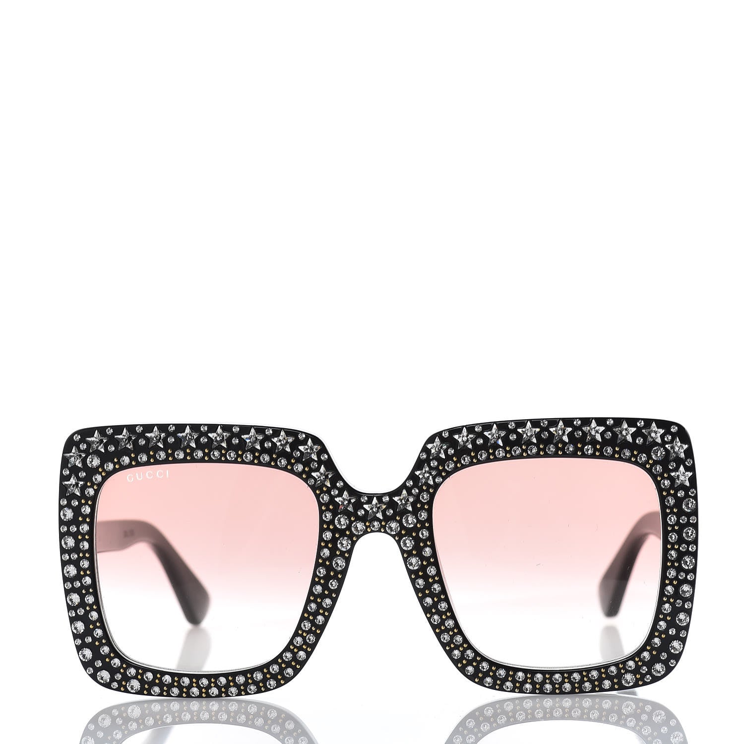 Gucci Acetate Crystal Oversize Sunglasses GG0148S Black 2 of 7