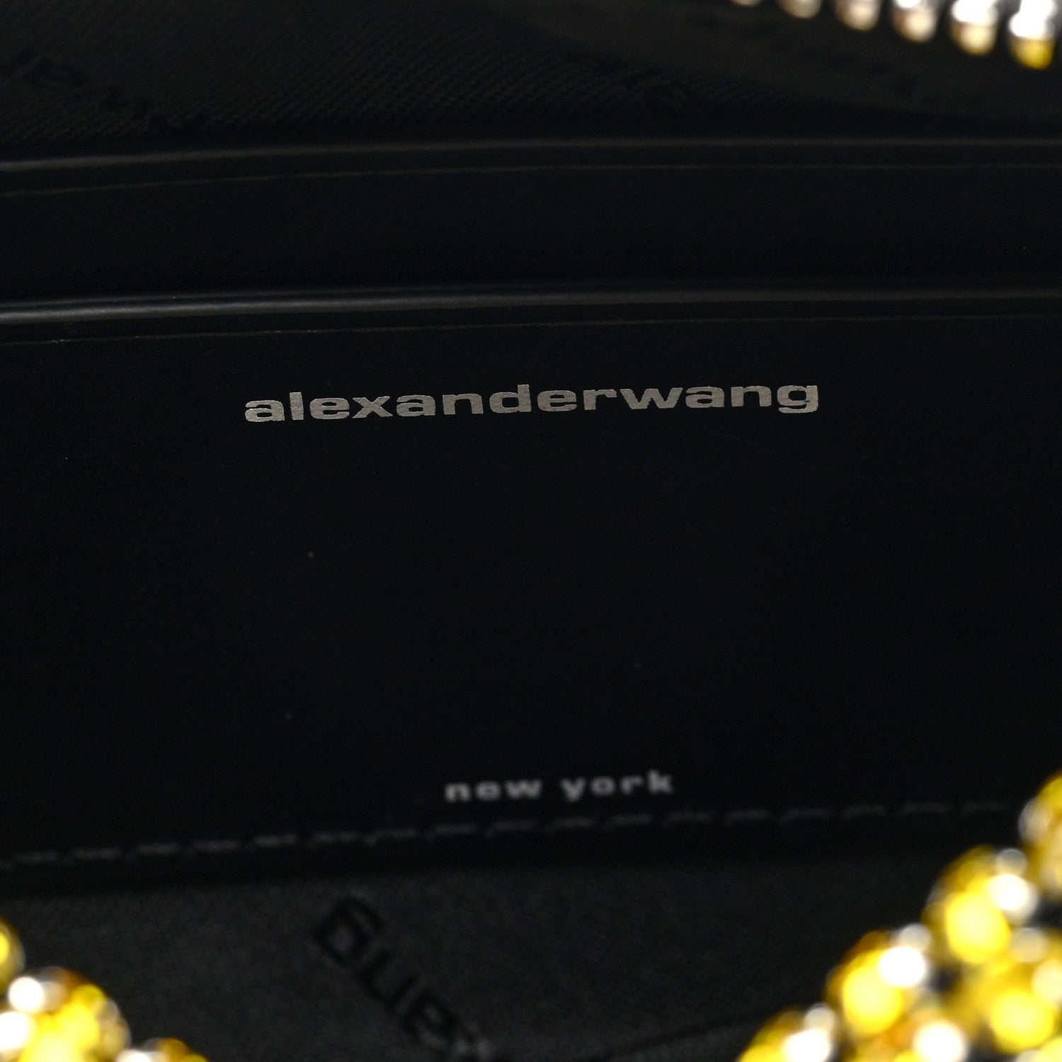 Alexander Wang Mesh Crystal Rhinestone Mini Heiress Pouch Lemon 6 of 9