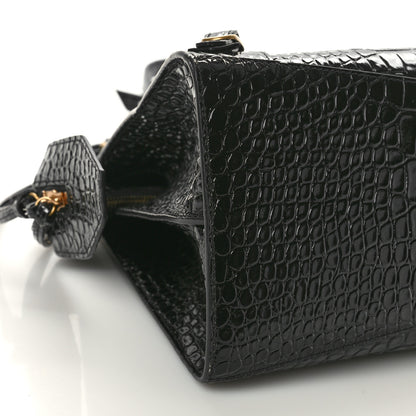 Balenciaga Shiny Supple Calfskin Crocodile Embossed Brass Hardware Neo Classic City Black 8 of 10