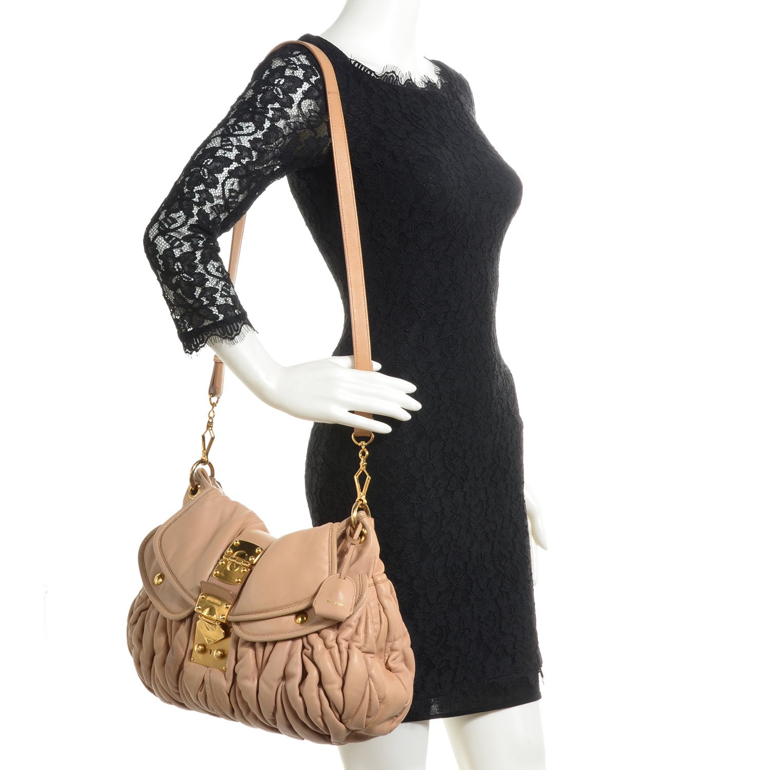 Miu Miu Lux Leather Matelasse Coffer Cuoio 2 of 11